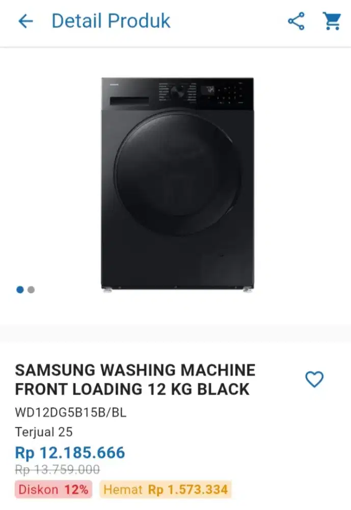CICILAN SAMSUNG WASHING MACHINE FRONT LOADING 12 KG