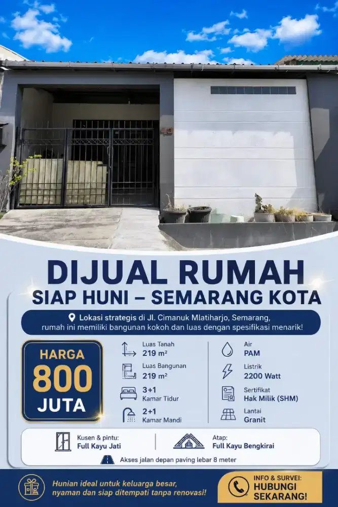 DIJUAL SMG KOTA MURAH CEPAT SEGERA CIMANUK MATIHARJO LOK STRATEGIS
