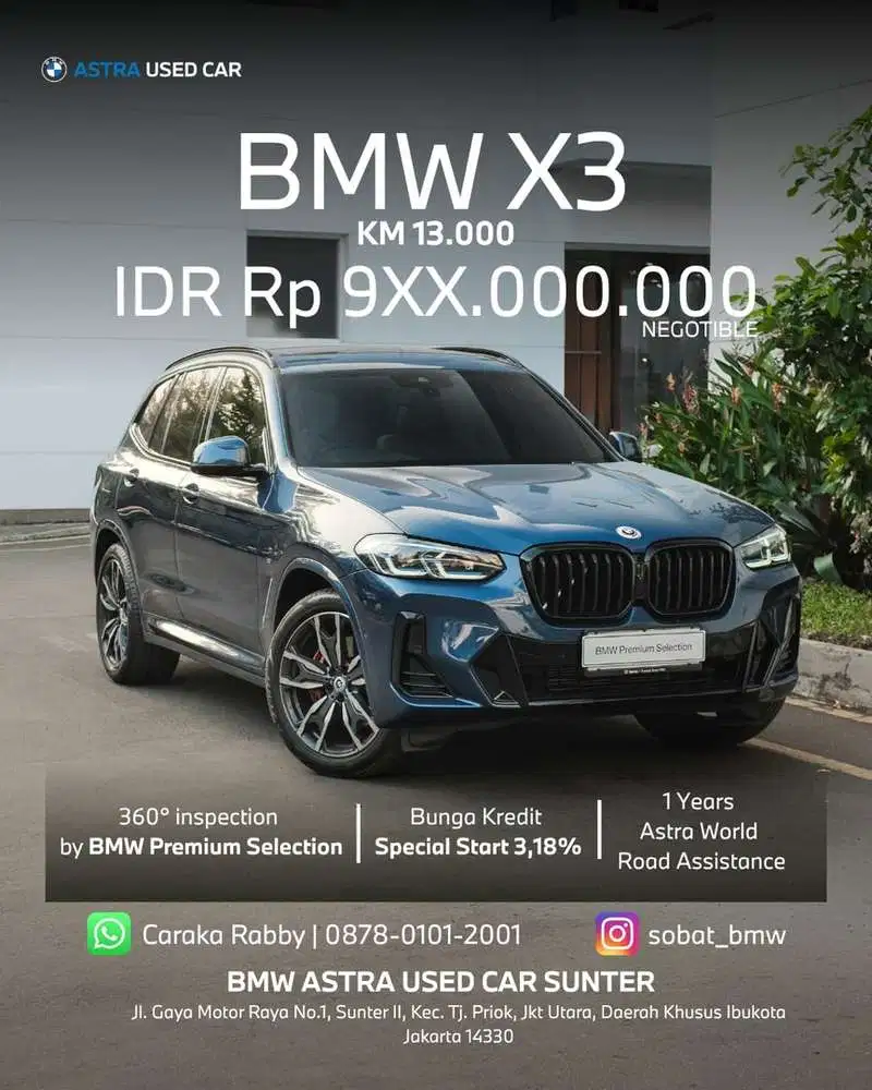BMW X3 2024 variant tertinggi special promo