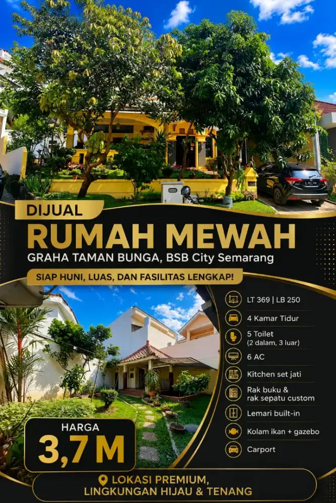 DIJUAL GRAHA TAMAN BUNGA LUAS CEPAT SEGERA