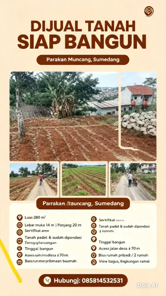 Jual tanah masuk mobil lokasi di parakanmuncang