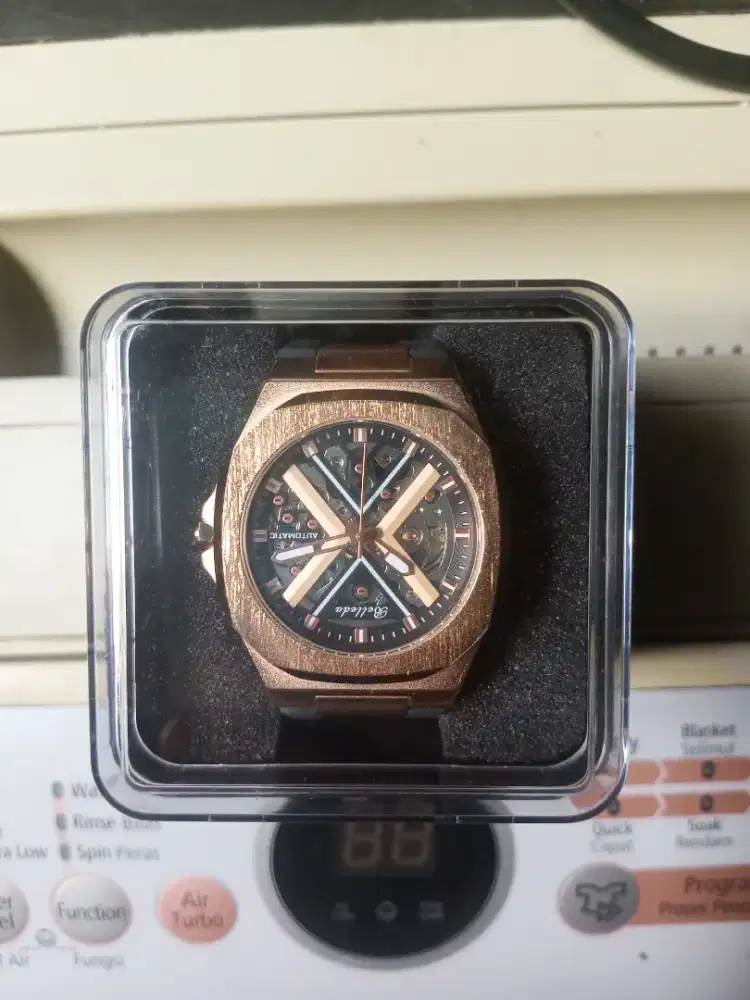 Jam tangan pria belleda 9646 automatic strap rubber