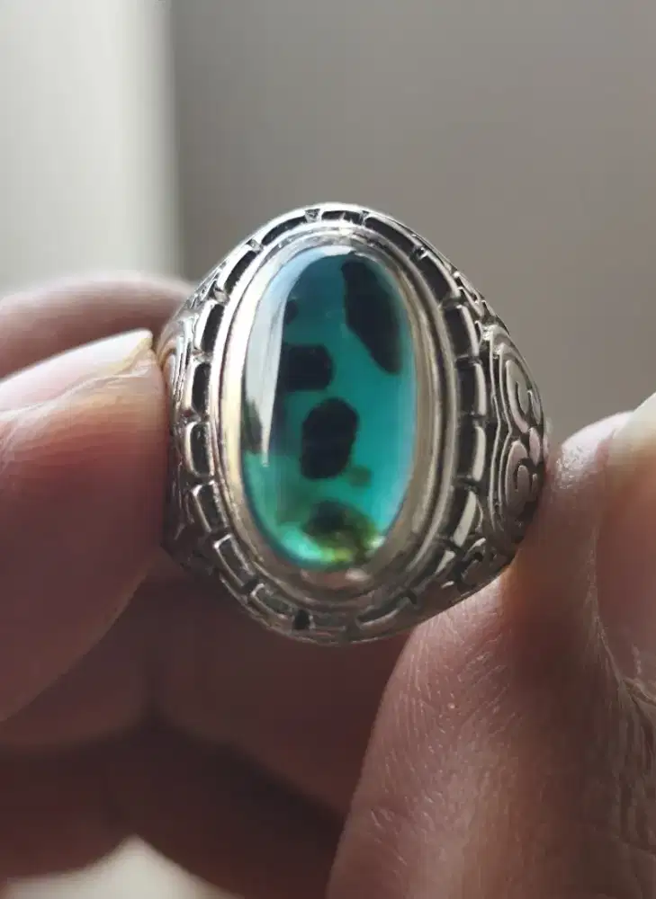 030 Batu Bacan Doko Majiko dim 14*8*7 ring alpaka SJ 7,5