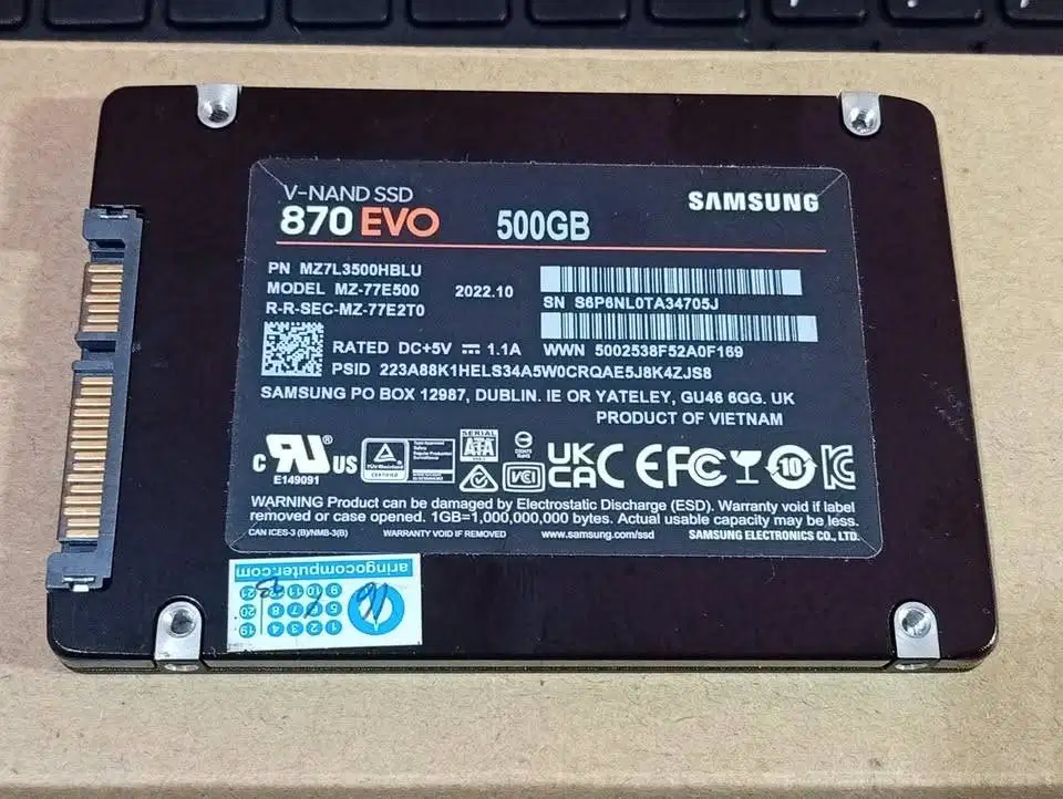 SSD Sata Samsung 500 GB Second Like New