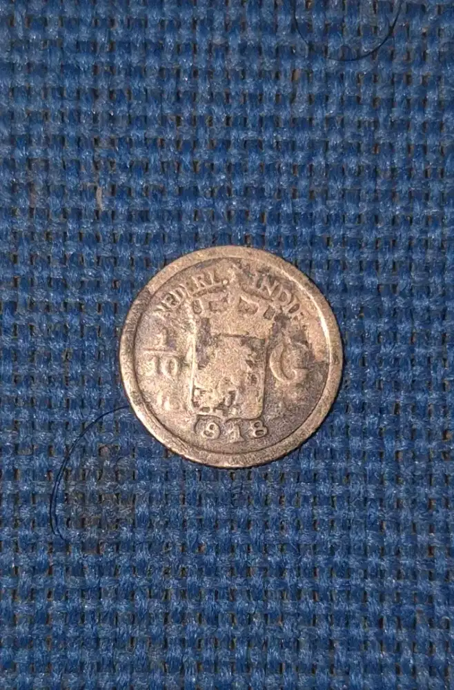 Koin 1/10 Gulden tahun 1918