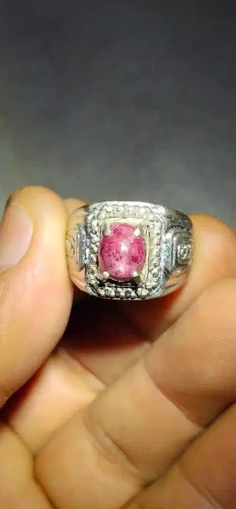Batu Permata Star Ruby NTD Myanmar Luster Bintang 6 Super Langka
