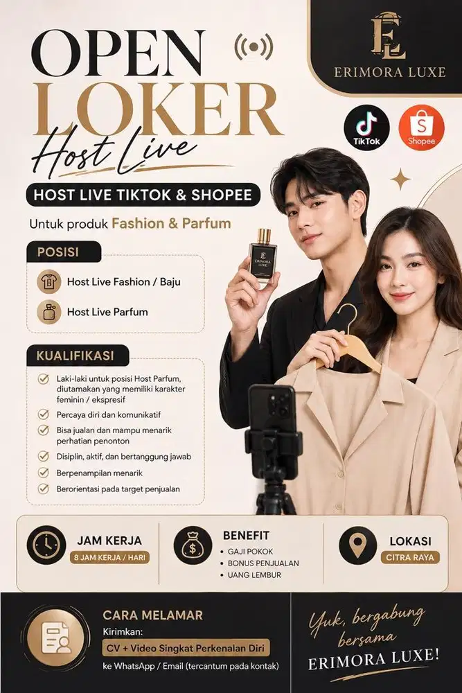 Lowongan kerja host live untuk parfume