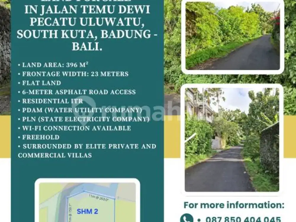 Land For Sale In Jalan Temu Dewi Pecatu Uluwatu, South Kuta, Badung - Bali