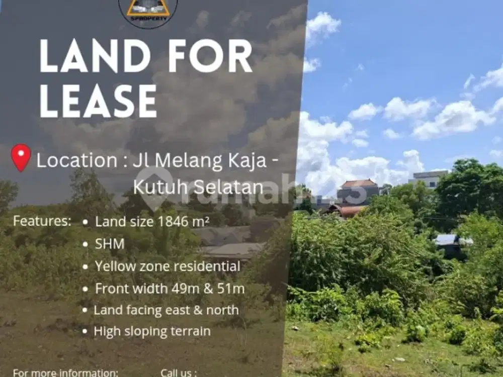 Land For Lease For A Villa Complex On Jl. Melang Kaja, Kutuh