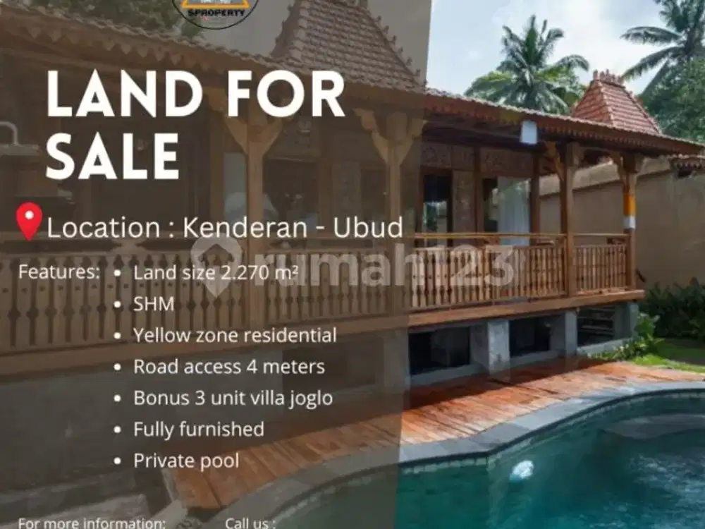 Dijual 3 Unit Villa Joglo Aktif Beroperasi Daerah Kenderan - Ubud