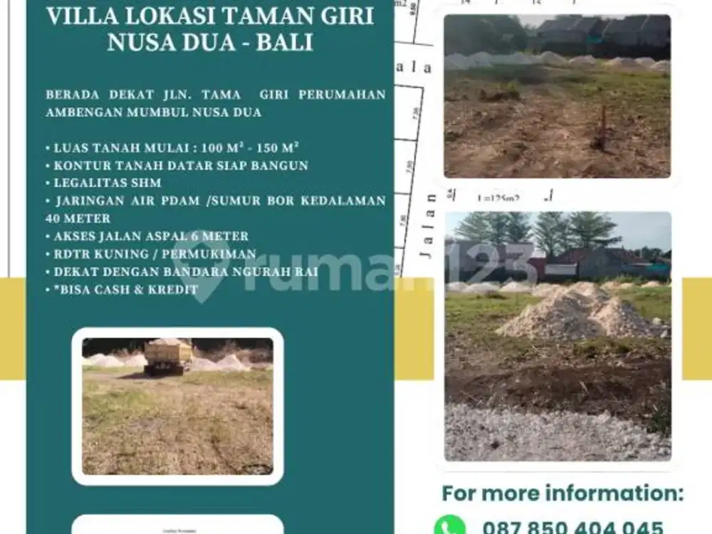 Dijual Tanah Lokasi Taman Mumbul Nusa Dua