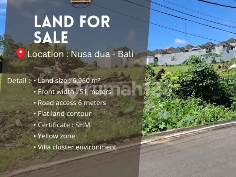 Lahan Kawasan Premium Cocok untuk Villa Lokasi Nusa Dua