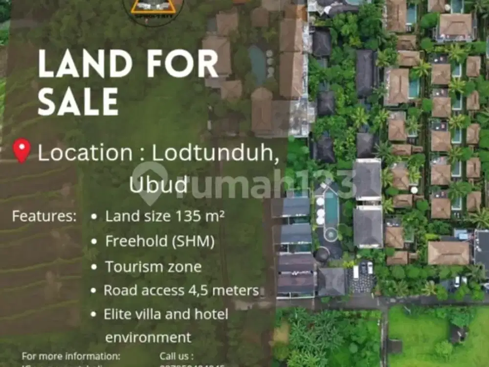 Dijual Lahan Kecil Eksklusif Lodtunduh Ubud