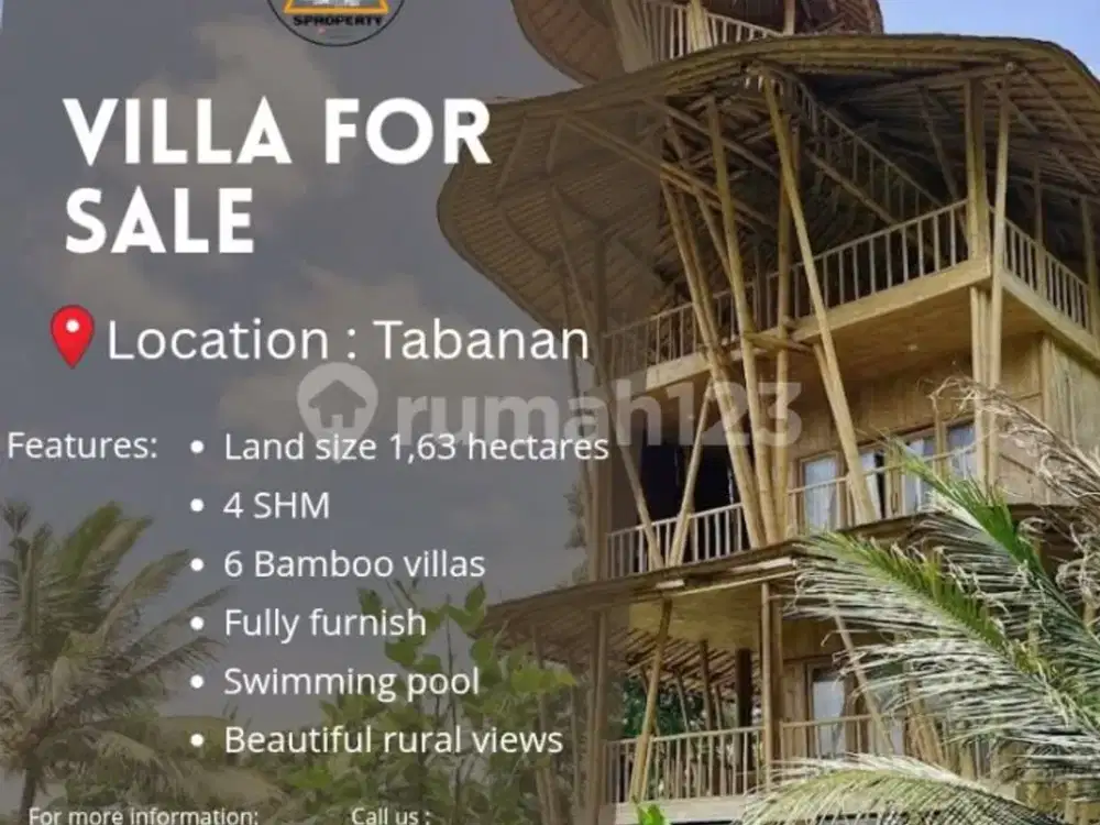 Dijual Green Oasis Retreat di Desa Bajra Utara/Slemadeg Tabanan