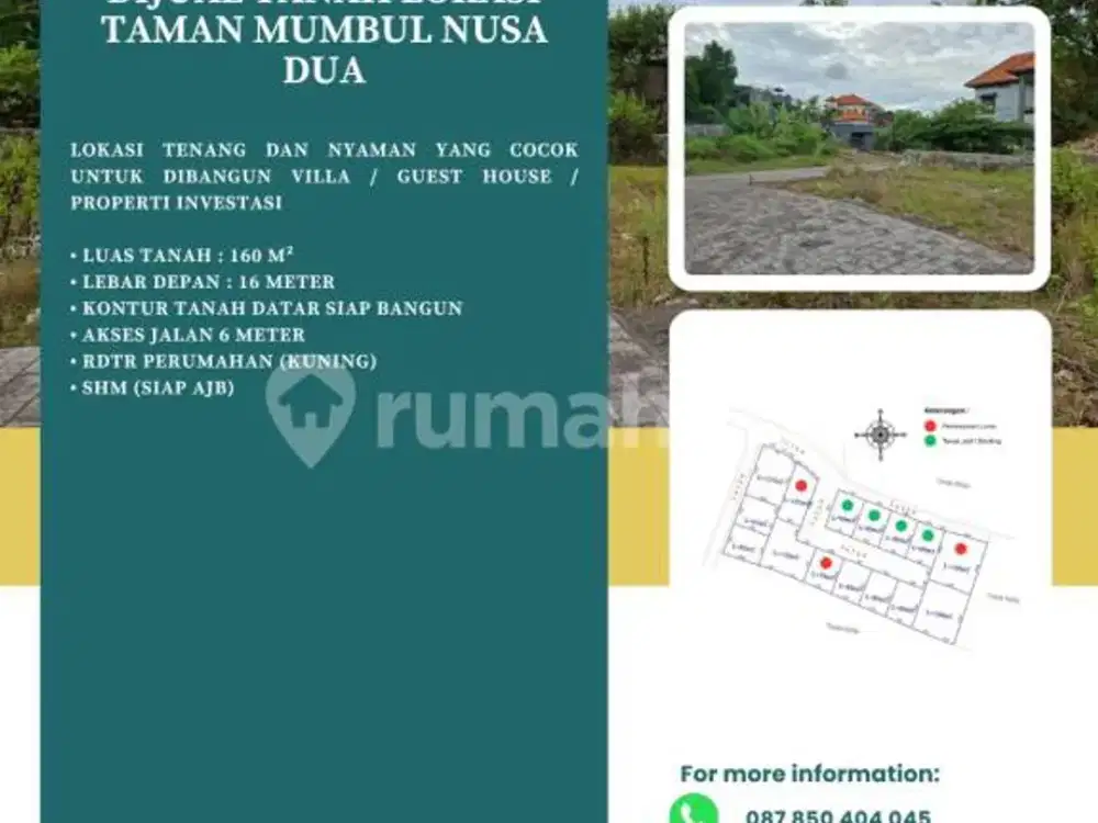 Dijual Tanah Lokasi Taman Mumbul Nusa Dua