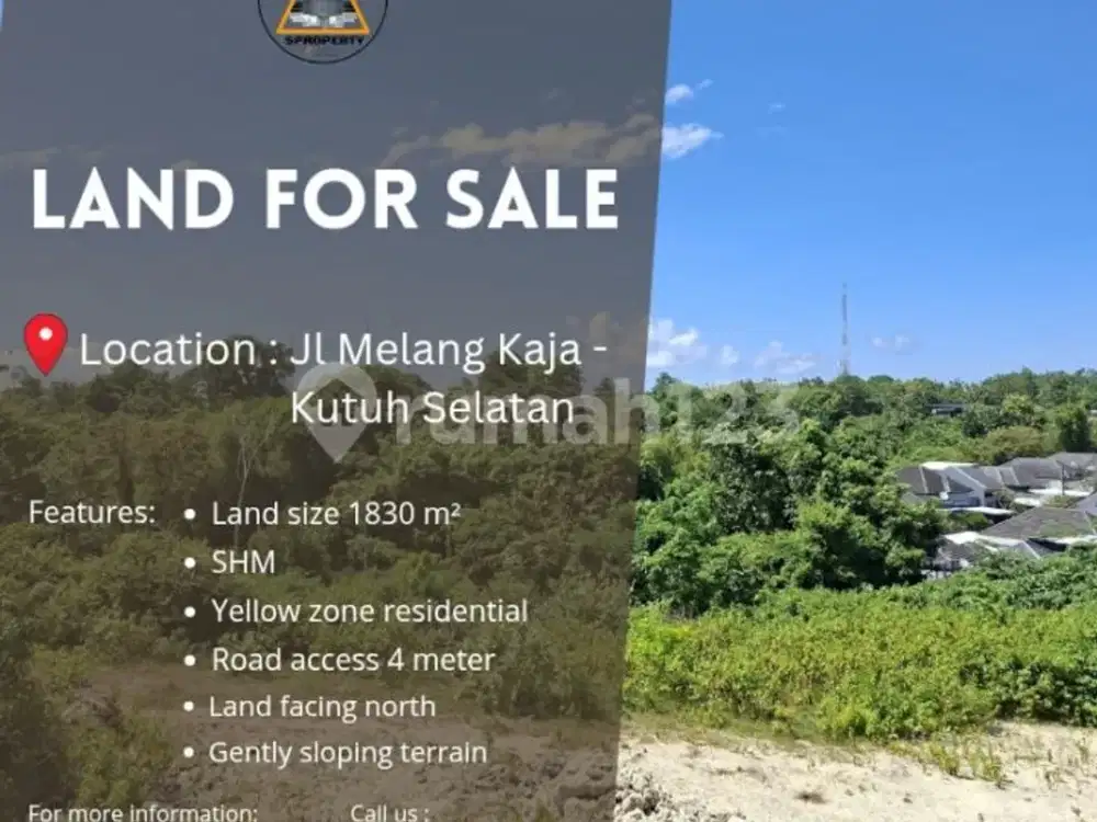 Dijual Tanah untuk Komplek Villa Lokasi Jl Melang Kaja Kutuh
