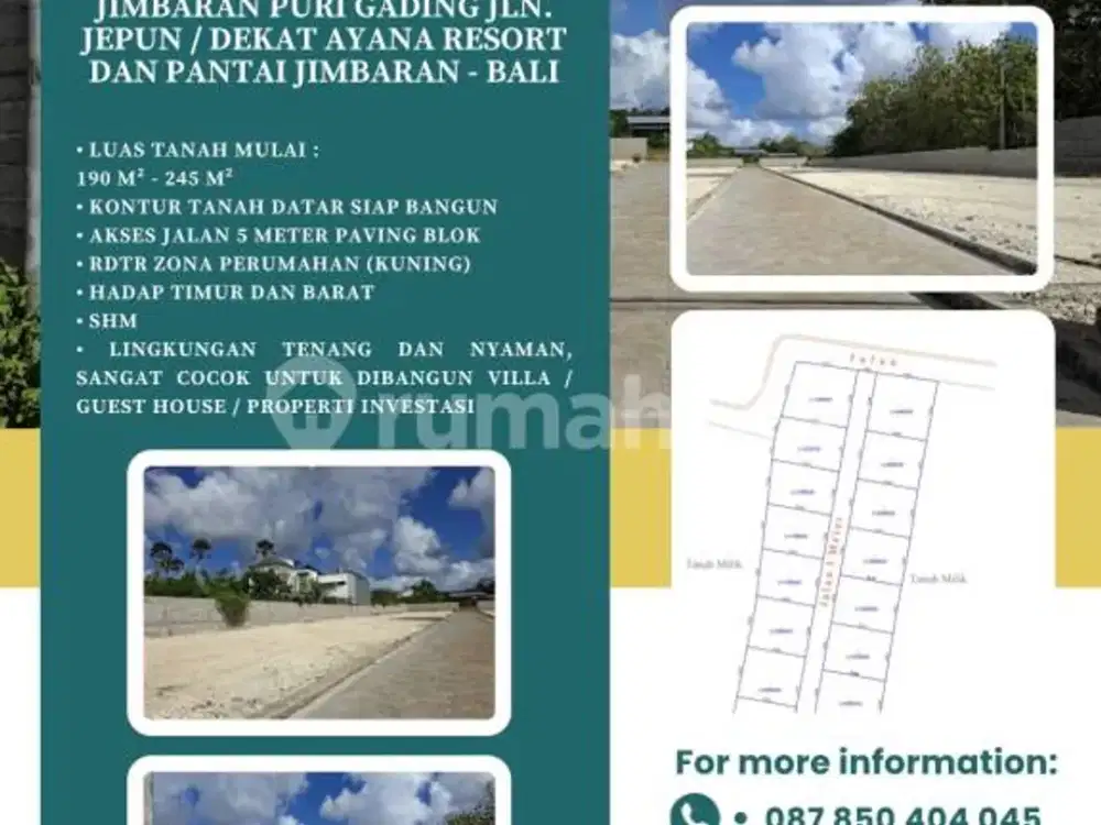 Dijual Tanah Lingkungan Elit Jimbaran Puri Gading