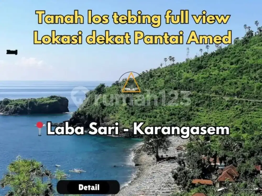 Tanah Los Tebing Lokasi Karangasem Kubu Dekat Pantai Amed