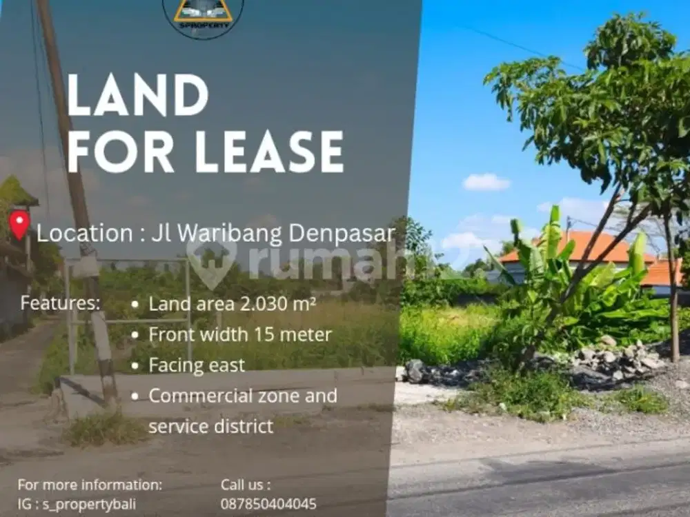 Dikontrakkan Tanah Lokasi Pinggir Jalan Utama Waribang Denpasar