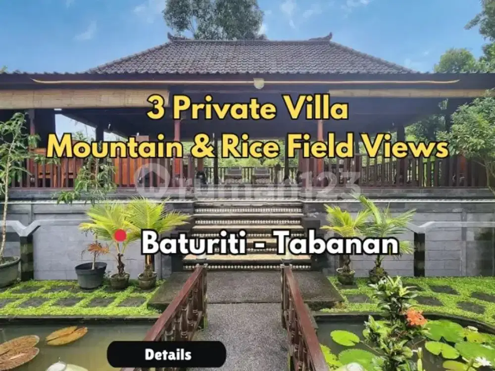 3 Unit Villa Dengan View Gunung & Sawah di Tabanan Bali