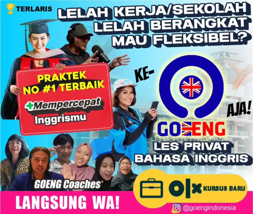 LES PRIVAT BAHASA INGGRIS/TOEFL IELTS TRANSLATE DOK/KURSUS BIMBEL GURU
