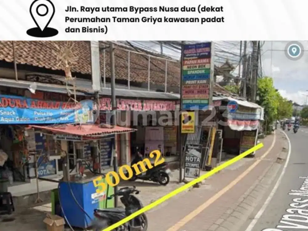 Dijual Tanah Jln. Raya Utama Bypass Nusa Dua Dekat Perumahan Taman Griya Kawasan Padat dan Bisnis