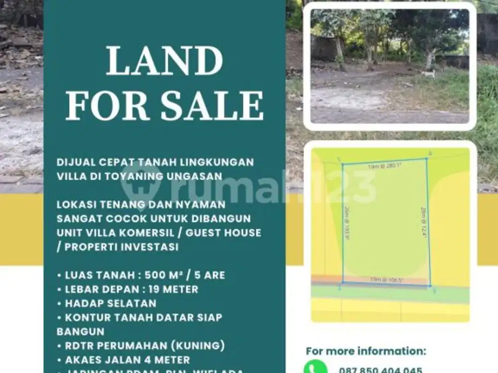 Dijual Cepat Tanah Lingkungan Villa di Toyaning Ungasan
