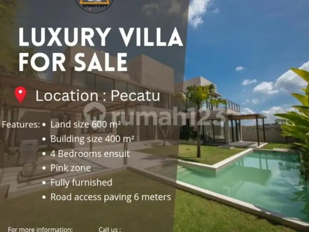 Modern Tropical Villa 4Br + Pool di Lokasi Premium Bingin