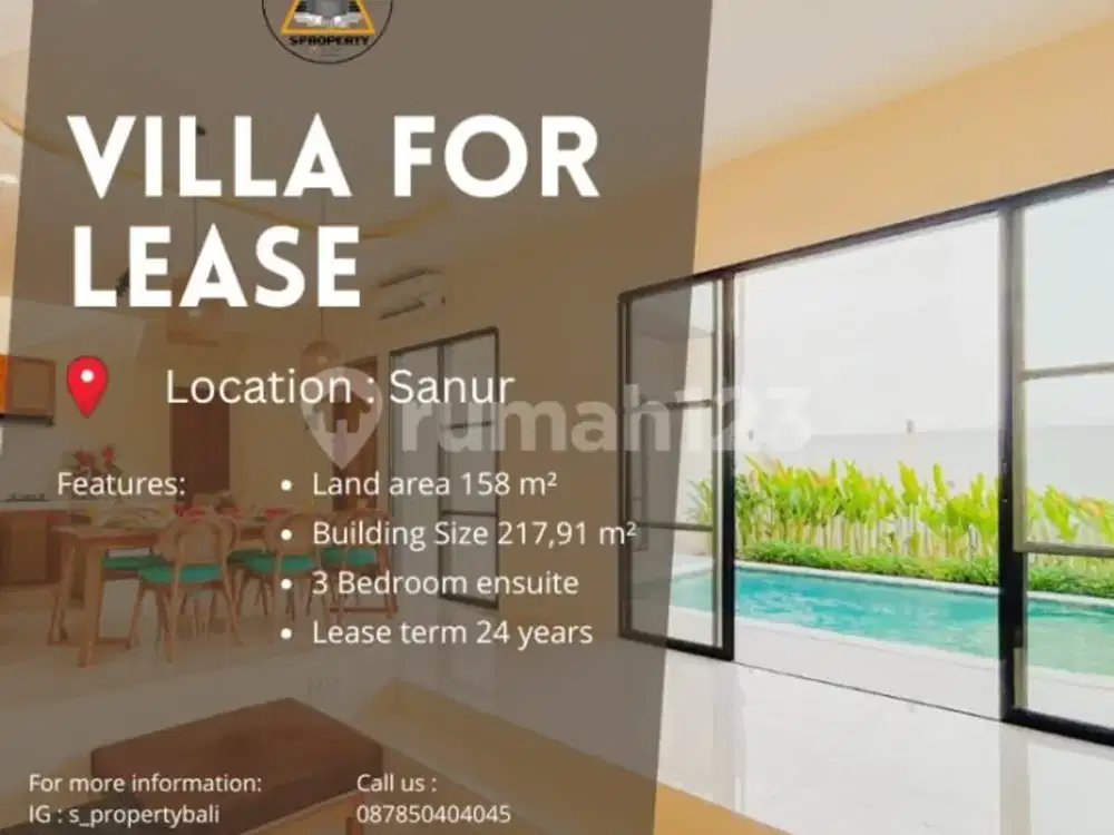 Luxury Villa For Leasehold In The Hearts Sanur