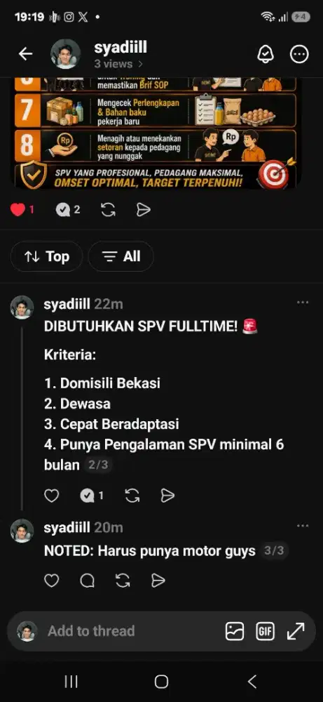 Dibutuhkan segera
