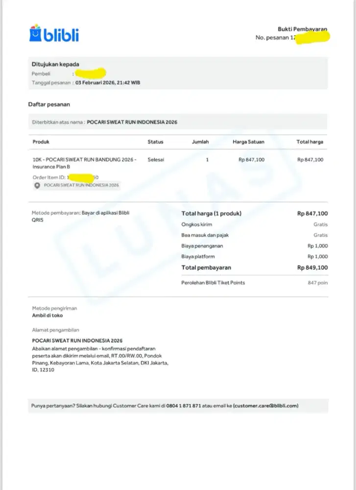 Ticket Pocari sweat Run 2026 Bandung