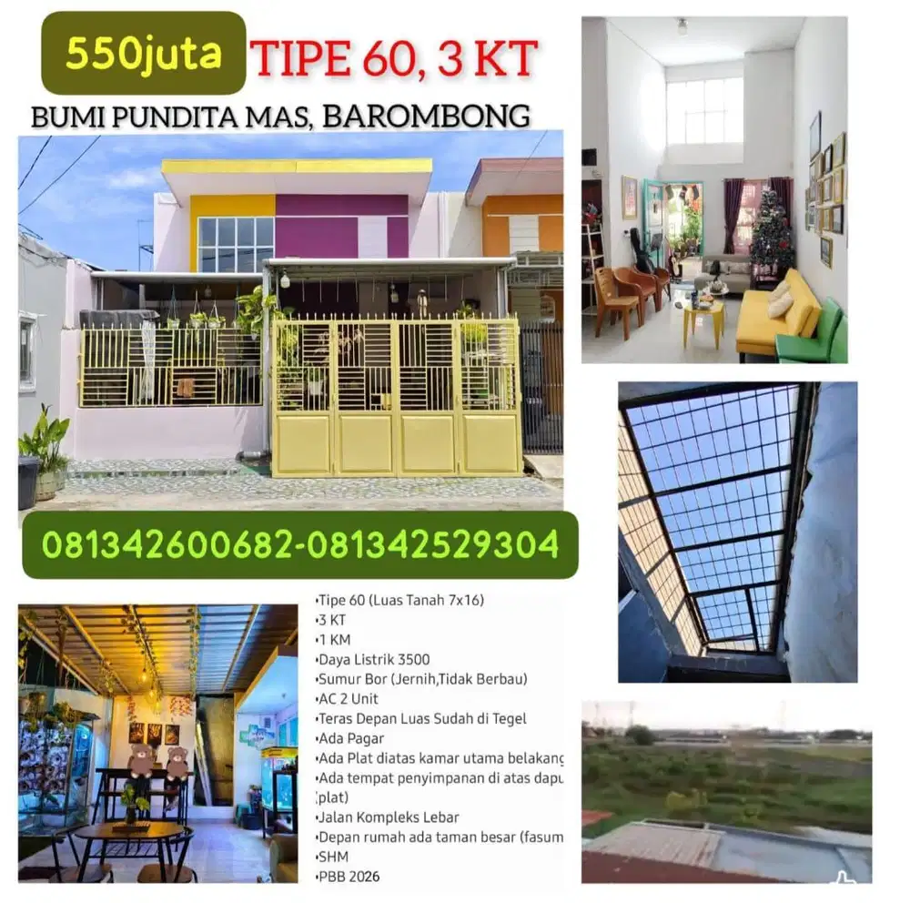 Rumah 1 Lantai SHM Bumi Pundita Mas Barombong