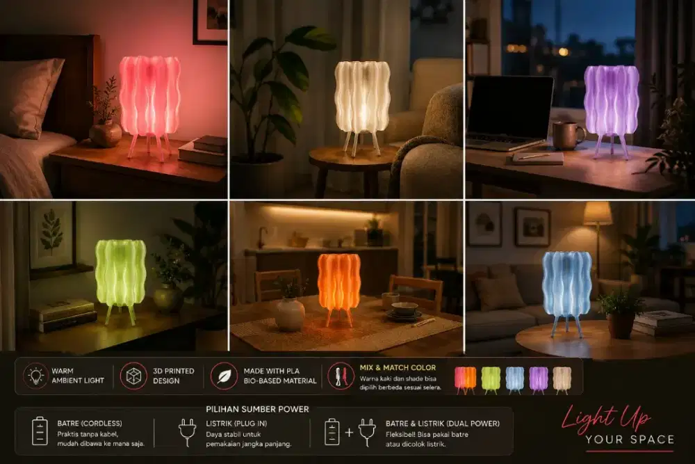 Dekorasi lampu meja rumah modern