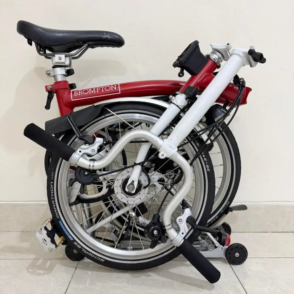 BROMPTON M6Rd RED WHITE 2014 - WITH DYNAMO LAMPS ISTIMEWA