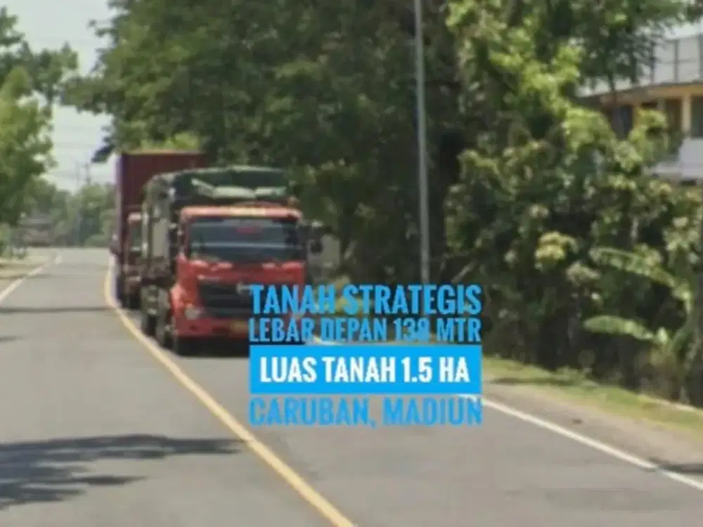 (AD) Tanah Zona Industri LD 138 mtr, Dekat Gerbang TOL Caruban MADIUN, Lokasi Mantap