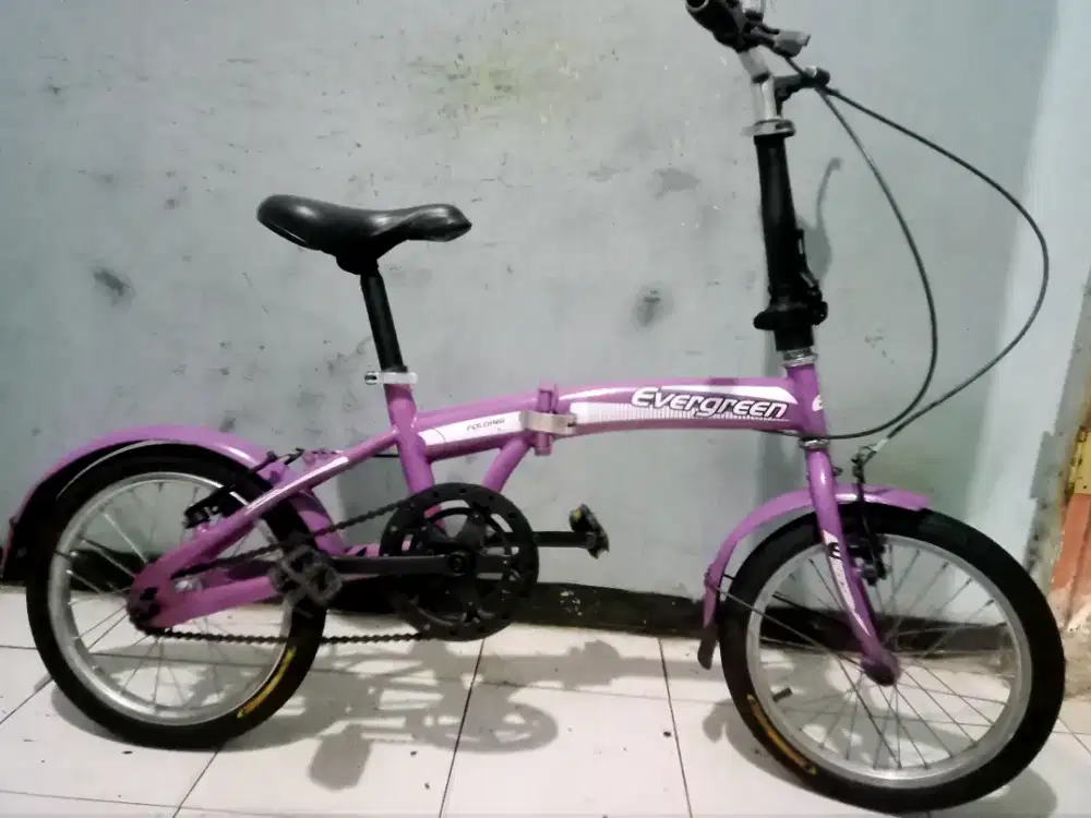 Dijual sepeda lipat merk EVERGREEN ring 16 kondisi masih bagus keker