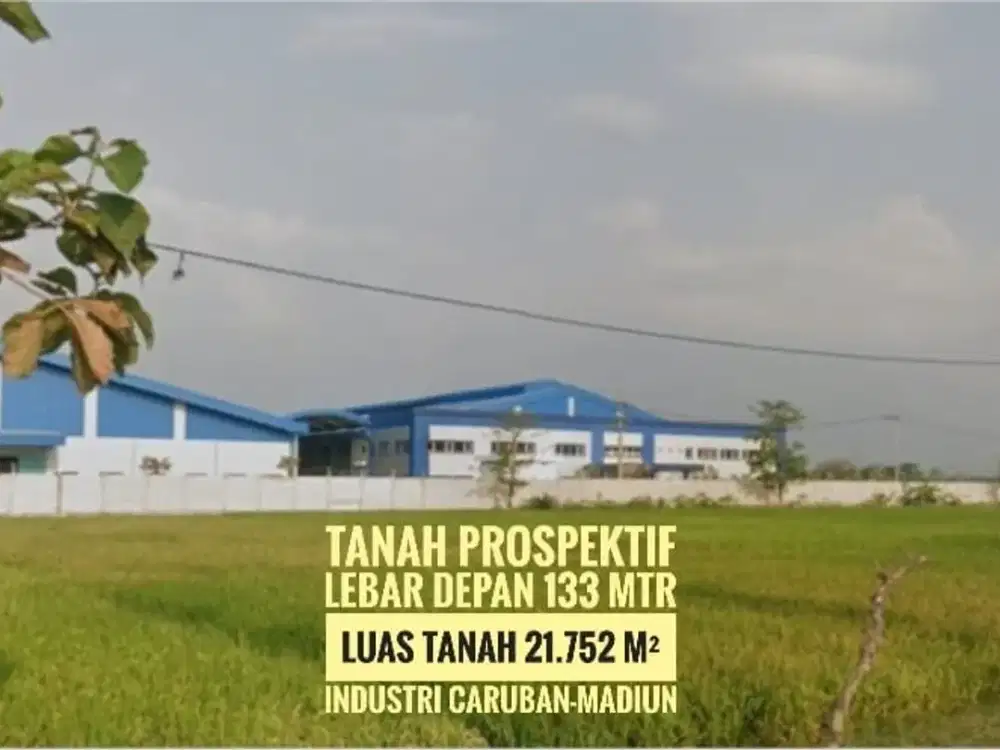 (H) Tanah zona Industri LD 133 mtr, dekat Gerbang Tol CARUBAN Madiun, Lokasi Kerenn