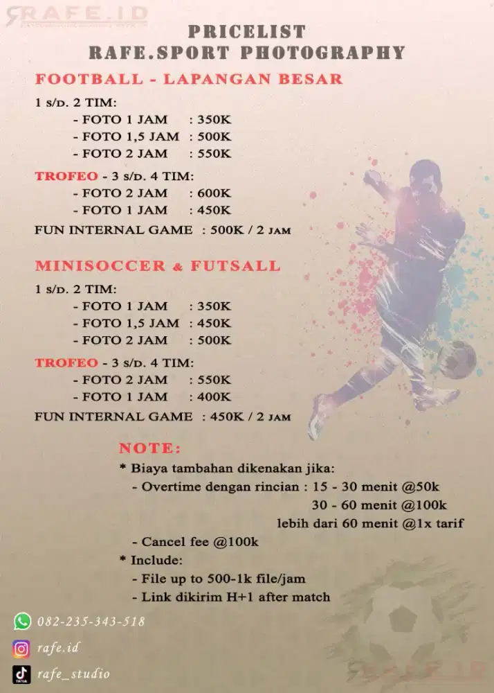 Jasa Foto Sport Bekasi, Minisoccer, Futsal, Sepak Bola