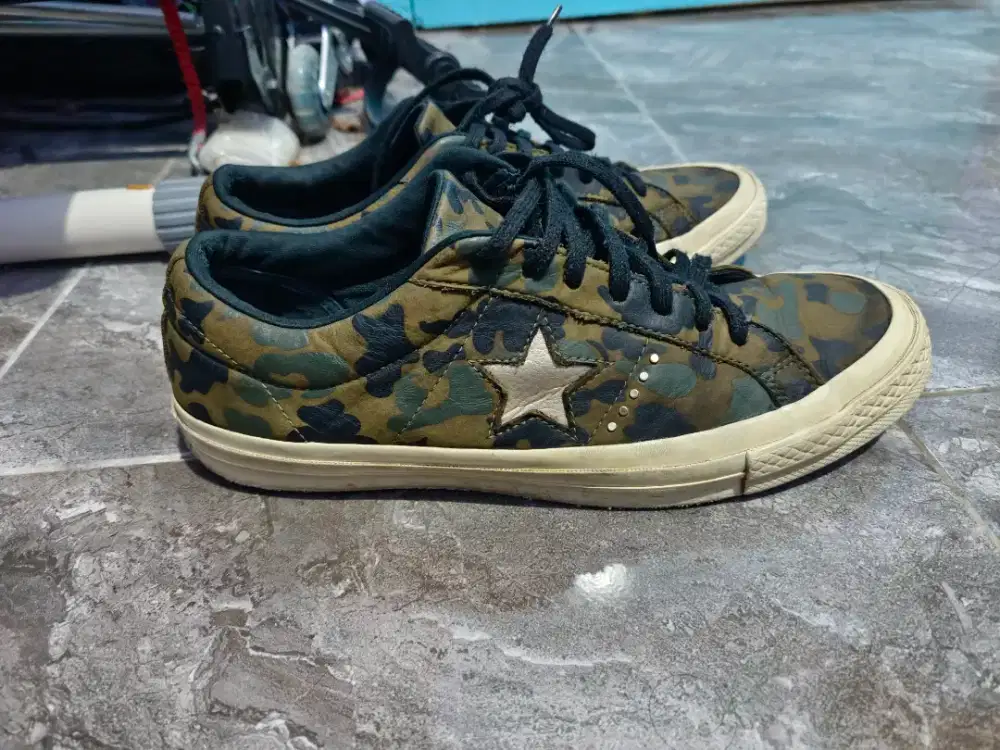 Sepatu Converse one star Ox trainer Shoes Camo green 159703C