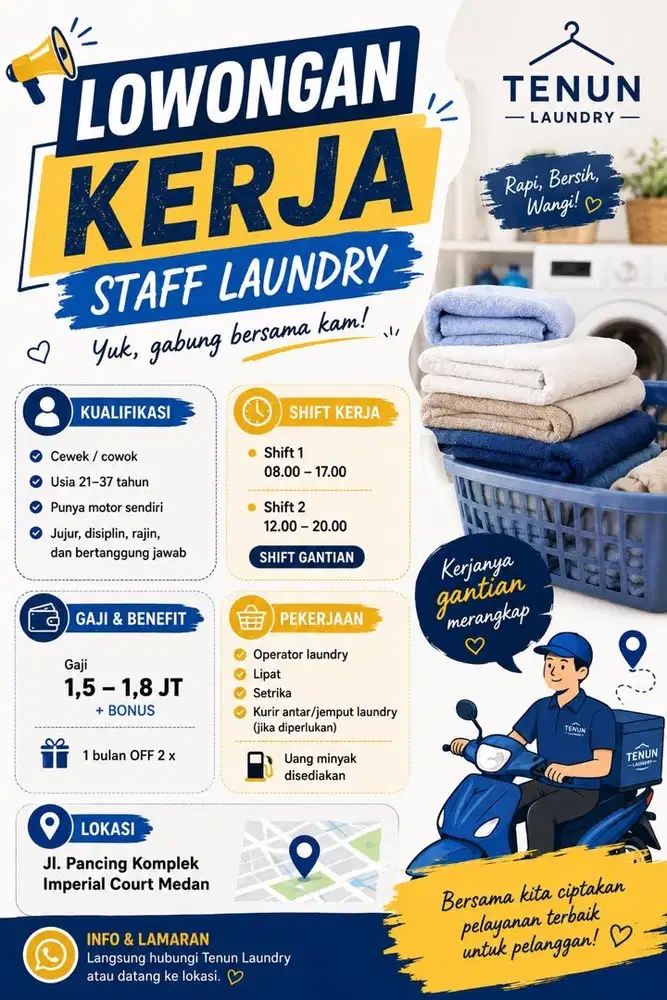 LOWONGAN KERJA - Staff Laundry