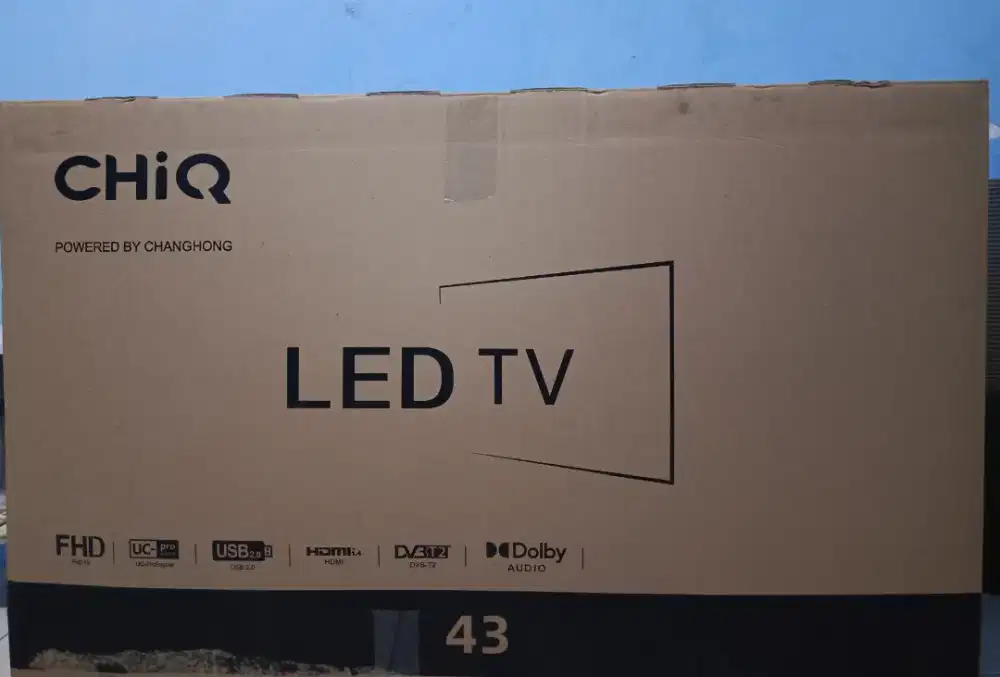 JUAL TV DIGITAL LED 43 INCH MERK CHANGHONG BONUS ANDROID TV BOX