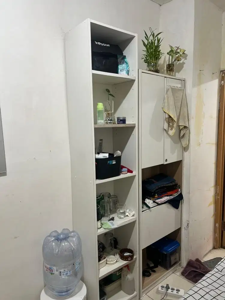 2 Lemari Rak Putih + Bonus Dudukan Galon