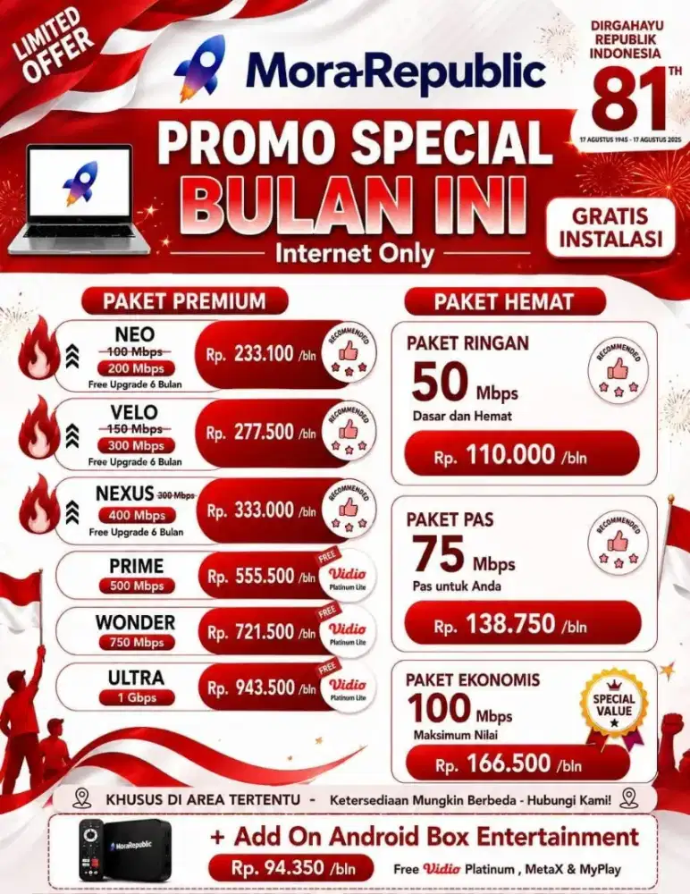 Internet wifi myRepublic promo termurah bekasi jakarta stabil kencang