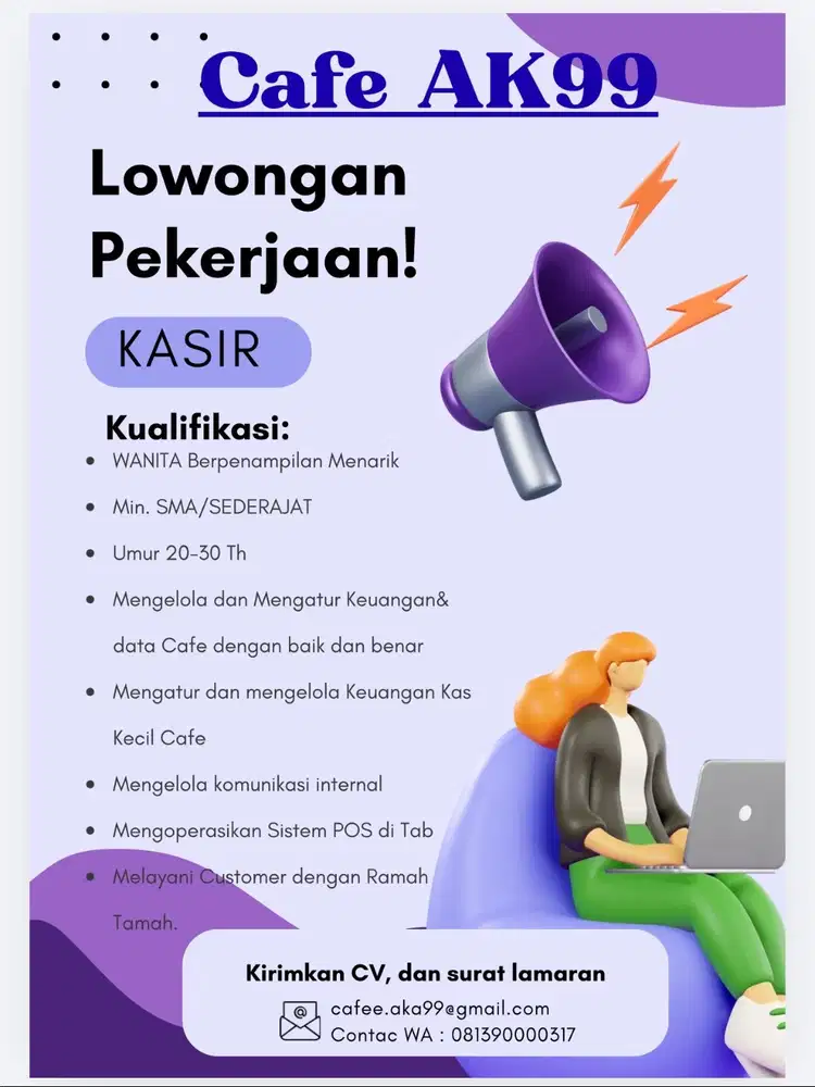 Loker KASIR CAFE AK99