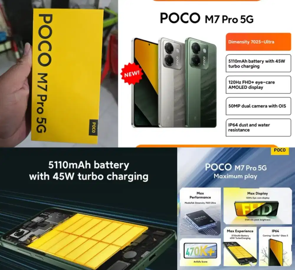 Xiaomi Poco M7 Pro 5G 8/256 GARANSI RESMI