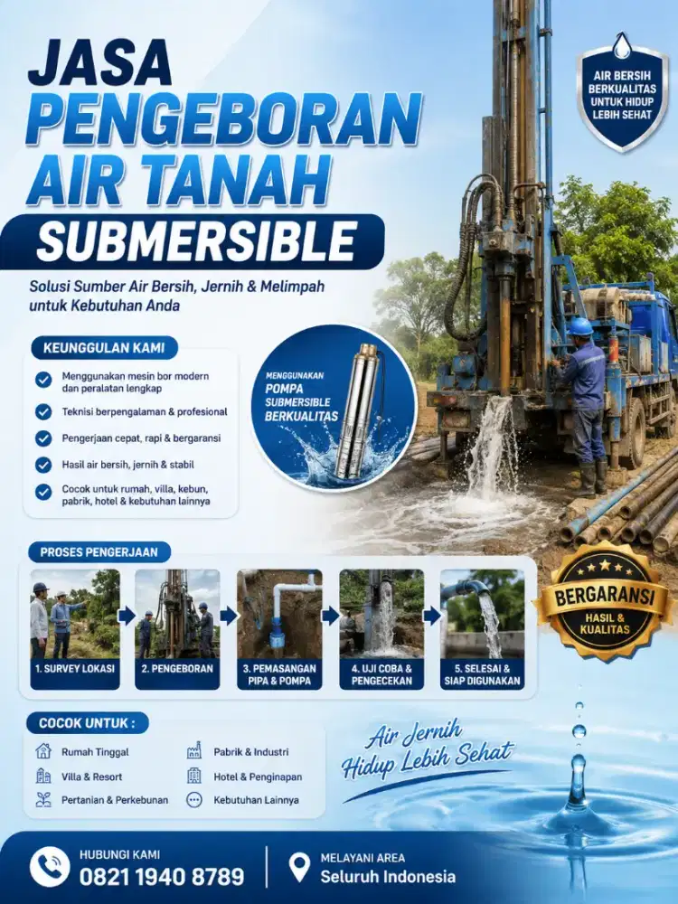 Jasa pengeboran air tanah submersibel
