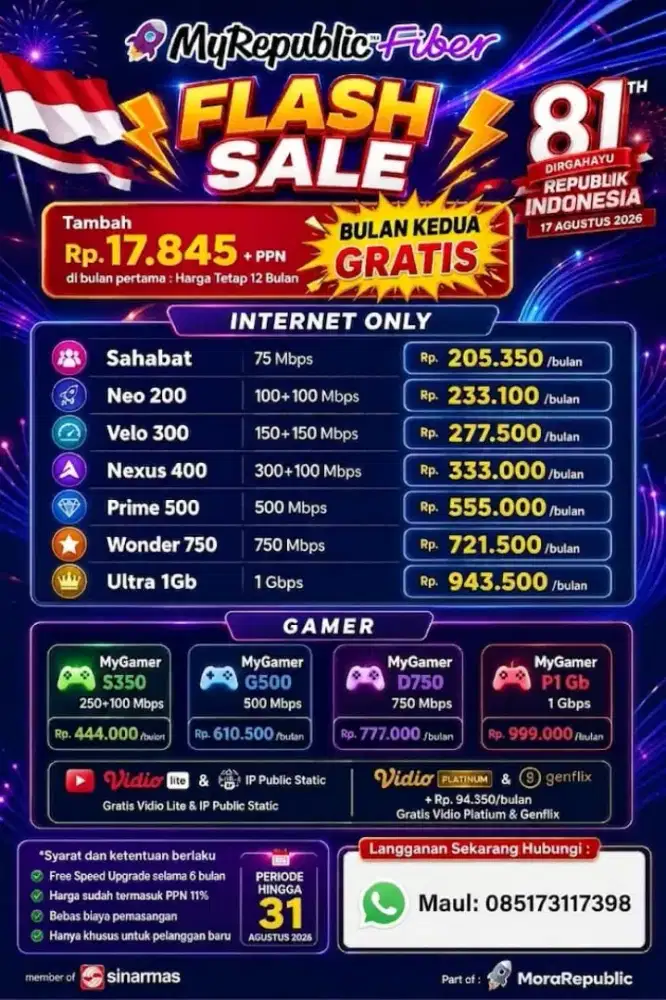 MyRepublic promo internet wifi murah stabil kenceng