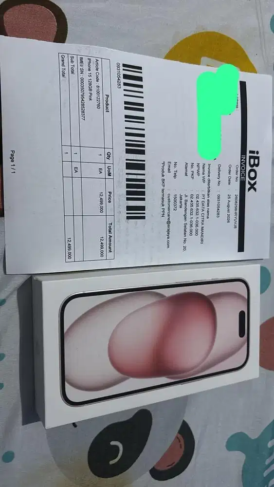 Iphone 15 128gb New Segel, Resmi, Garansi On
