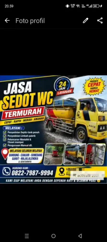 Jasa sedot wc bandung