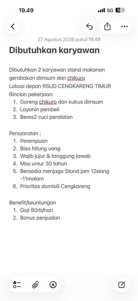 Loker jaga gerobakan